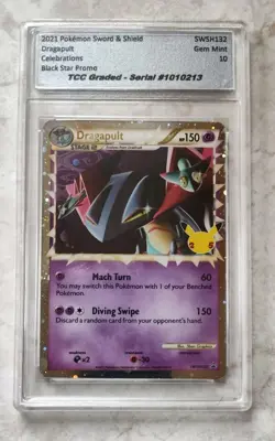 Dragapult Holo SWSH132 Pokemon Celebrations Black Star Promo TCC Grade 10 GEM MT - Image 1