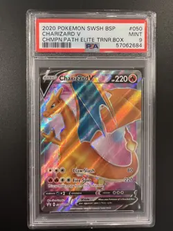 *BUNDLE* TWO Pokemon SWSH Charizard V #50 Champions Path ETB Promos PSA 9 - Image 3