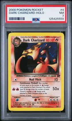 2000 POKEMON ROCKET #4 DARK CHARIZARD-HOLO PSA 7 - Image 1