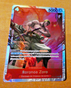 ONE PIECE CARD GAME HOLO CARTE FRANCAISE RORONOA ZORO ST21-015 SR FR MINT - Image 1