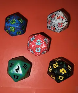MTG 20-SIDED LIFE COUNTER, DICE, COMPLETE SET of 5 TARKIR: DRAGON STORM TDM, - Image 1