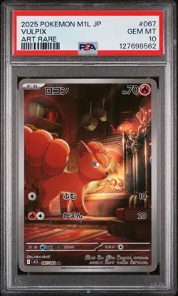 2025 POKEMON JPN M1L-MEGA BRAVE ART RARE #067 VULPIX PSA 10 - Image 1