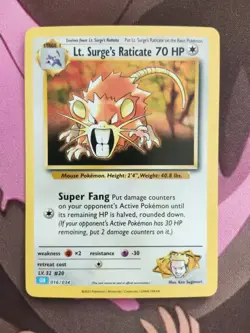 Pokemon - Lt. Surge's Raticate - CLB 016/034 - Holo - Englisch - NM - Image 1