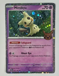 Pokemon TCG - Mimikyu - 037/091 - 2024 S&V: PAF - Trick Or Trade - Cosmo Rare - Image 1