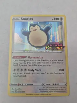 Pokemon Snorlax SWSH068 Vivid Voltage Pre-Release Holo Promo NM - Image 1