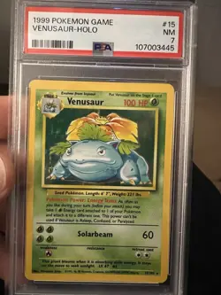 Pokemon TCG Venusaur Base Set Holo PSA 7 NM - Image 1
