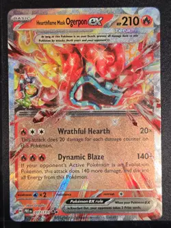 Hearthflame Mask Ogerpon ex #17 Pokemon Prismatic Evolutions - Image 1