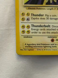 1999 Zapdos Holo Foil Pokemon TCG Base Set Unlimited Rare Card 16/102 HP - Image 5