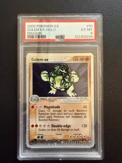 Pokemon card EX Dragon Golem ex #91 PSA 6 - Image 1