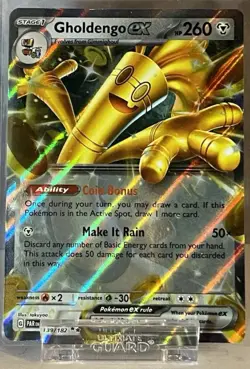 Pokemon TCG Gholdengo EX-139/182-SV04: Paradox Rift Double Rare Holo Card - Image 1