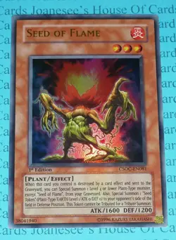 Seed of Flame CSOC-EN081 Ultra Rare Yu-Gi-Oh Card 1st Edition Mint - Image 1