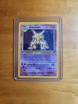 Alakazam 001/102 Base Set Holo Rare Vintage 1999 Pokemon TCG Card MP - Image 3