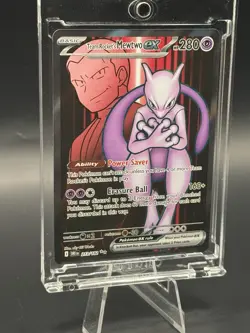 Pokemon TCG Team Rockets Mewtwo EX 213/182 Full Art Destined Rivals English - Image 2