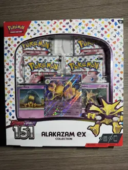 Pokemon TCG Scarlet and Violet - 151 Alakazam ex Collection Box - 4 Packs 820650855269 - Image 1