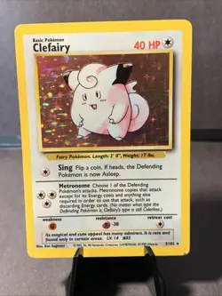 Pokemon TCG Clefairy 5/102 Base Set Unlimited Holo Rare VTG WOTC 1999 MP - Image 1