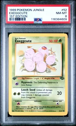 PSA 8 NM/MT 1999 POKEMON JUNGLE #52 EXEGGCUTE 1ST EDITION ENGLISH - Image 3