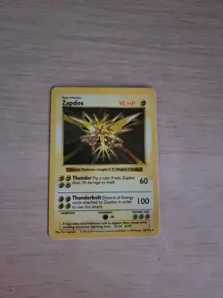 Pokemon Base Set Unlimited Holo Zapdos MP-LP Condition Vintage OC555 - Image 1
