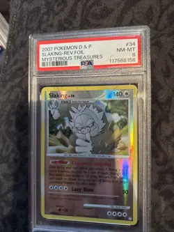 2007 Pokemon Slaking Lv.56 34/123 Mysterious Treasures PSA 8 - Image 1