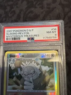 2007 Pokemon Slaking Lv.56 34/123 Mysterious Treasures PSA 8 - Image 5