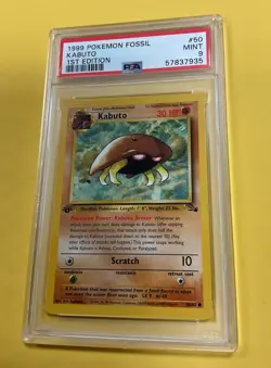 *HOT* 1999 Pokemon TCG Kabuto Fossil 1st Edition Card #50 PSA 9 Pokemon Vintage - Image 1