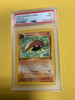 *HOT* 1999 Pokemon TCG Kabuto Fossil 1st Edition Card #50 PSA 9 Pokemon Vintage - Image 2