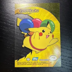 Pokemon Topps TV 2000 Animation Clear Card Pikachu #25 Transparent - Image 4