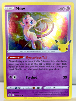 Pokemon Card Celebrations Set Mew 011/025 Holo Rare, Mint Condition - Image 1