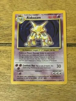 Pokemon Alakazam TCG Holo Card 1/102 Wizards Base Set 1999 Rare - Image 1