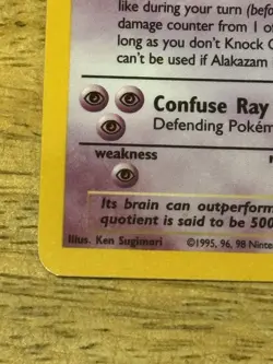Pokemon Alakazam TCG Holo Card 1/102 Wizards Base Set 1999 Rare - Image 5