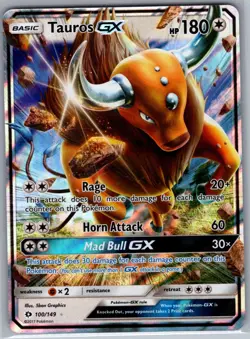 Tauros GX 100/149 SM Base Set - Pokemon Card - NM - Image 1