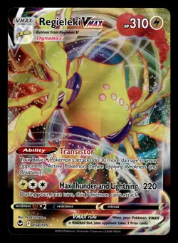 Regieleki VMAX 058/195 Ultra Rare Silver Tempest Pokemon Card - Image 1