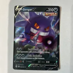GENGAR V Holo Ultra Rare Pokemon Card Fusion Strike TCG 156/264 NM - Image 1