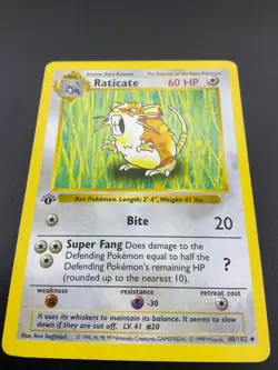SHADOWLESS WOTC - 1st Ed Raticate 40/102 - Base Set Pokemon Card - Image 1