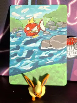 Pokemon Magikarp Hand Painted Card - Image 1