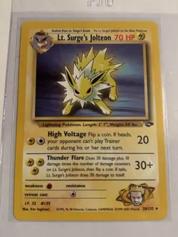 Lt. Surge's Jolteon Gym Challenge 28/132 Regular Rare Card - LP - Image 1