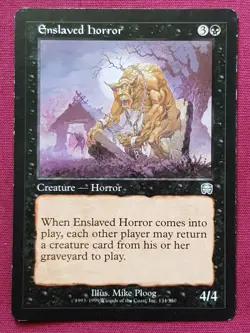 Magic The Gathering MERCADIAN MASQUES ENSLAVED HORROR black card MTG - Image 1