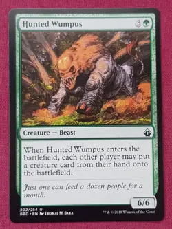Magic The Gathering BATTLEBOND HUNTED WUMPUS green card MTG - Image 1