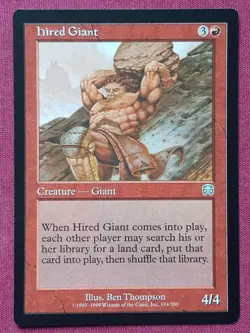 Magic The Gathering MERCADIAN MASQUES HIRED GIANT red card MTG - Image 1
