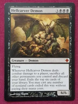 Magic The Gathering RISE OF THE ELDRAZI HELLCARVER DEMON black card MTG - Image 1