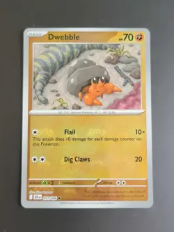 Pokemon TCG Dwebble 051/086 Master Ball Holo Scarlet & Violet Black Bolt NM/M - Image 1