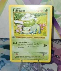 Pokemon TCG Bulbasaur 1st Edition Base Set Shadowless 44/102 NM/Better - Image 3