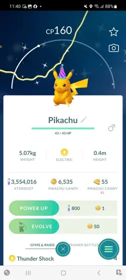 Pokemon Go Shiny Pikachu Party Hat - Image 1