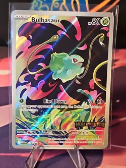 2025 POKEMON MEGA EVOLUTION MEG EN #133/132 BULBASAUR BOX TOPPER STAMP PROMO - Image 1