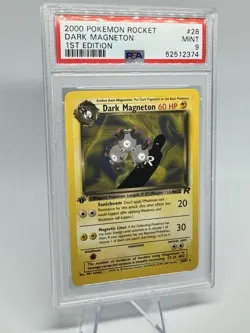 First Edition 2000 Pokemon Rocket 28/82 Dark Magneton PSA 9 - Image 1