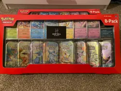 3x Pokemon TCG Prismatic Evolutions Costco Mini Tins 8 Packs New & Sealed - Image 3