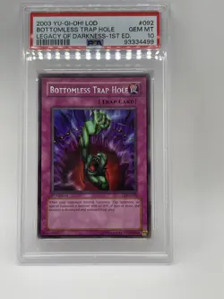 Bottomless Trap Hole PSA 10 Gem Mint 💎 LOD-092 1st Edition Rare Legacy Yugioh - Image 2