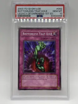 Bottomless Trap Hole PSA 10 Gem Mint 💎 LOD-092 1st Edition Rare Legacy Yugioh - Image 3