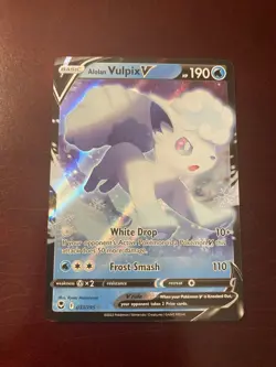 Alolan Vulpix V 033/195 Sword & Shield Silver Tempest Pokemon TCG Card - Image 1