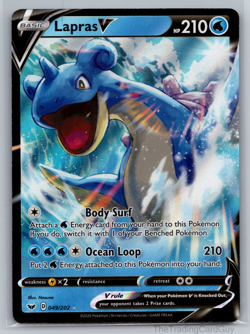 Lapras V - 049/202 - Sword & Shield Base Set Ultra Rare Pokemon Card - NM - Image 1