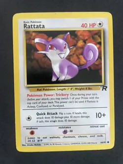 Pokemon TCG Rattata Team Rocket Card 66/82 Regular LP - Image 1